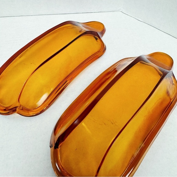 Indiana Glass - Amber Glass Banana Split Bowls Set of 6 - Picture 6 of 6